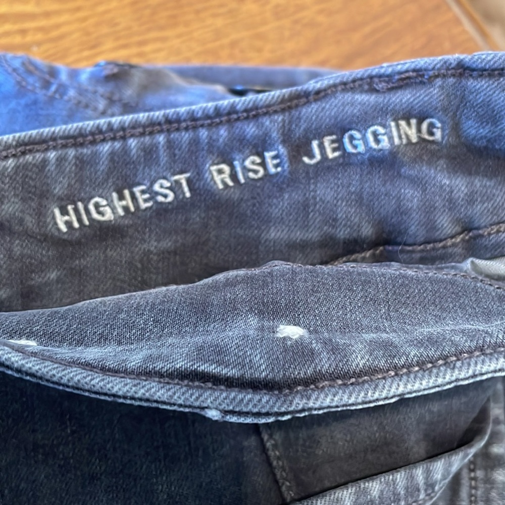 🟦 American Eagle Women’s Black Highest Rise Jeggings (size 16) - Picture 8 of 11